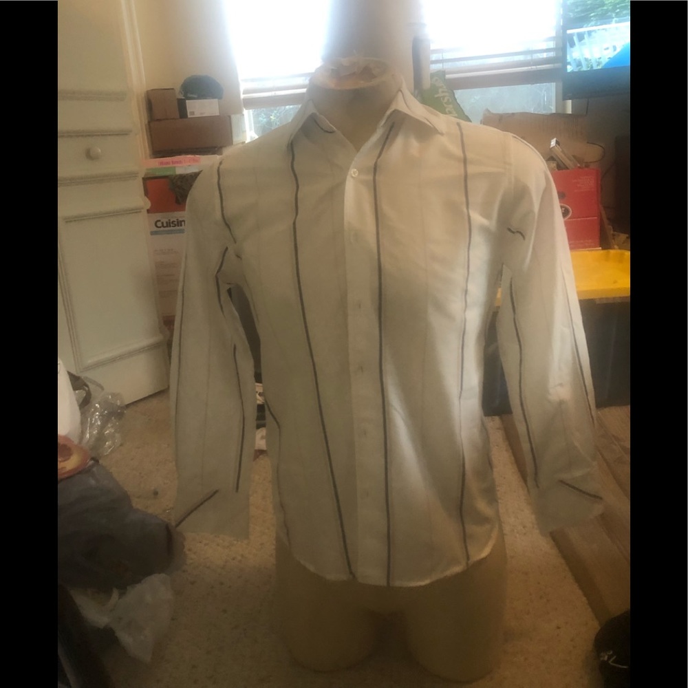 Ambiguous White Long Sleeve Dress Shirt.  Size S